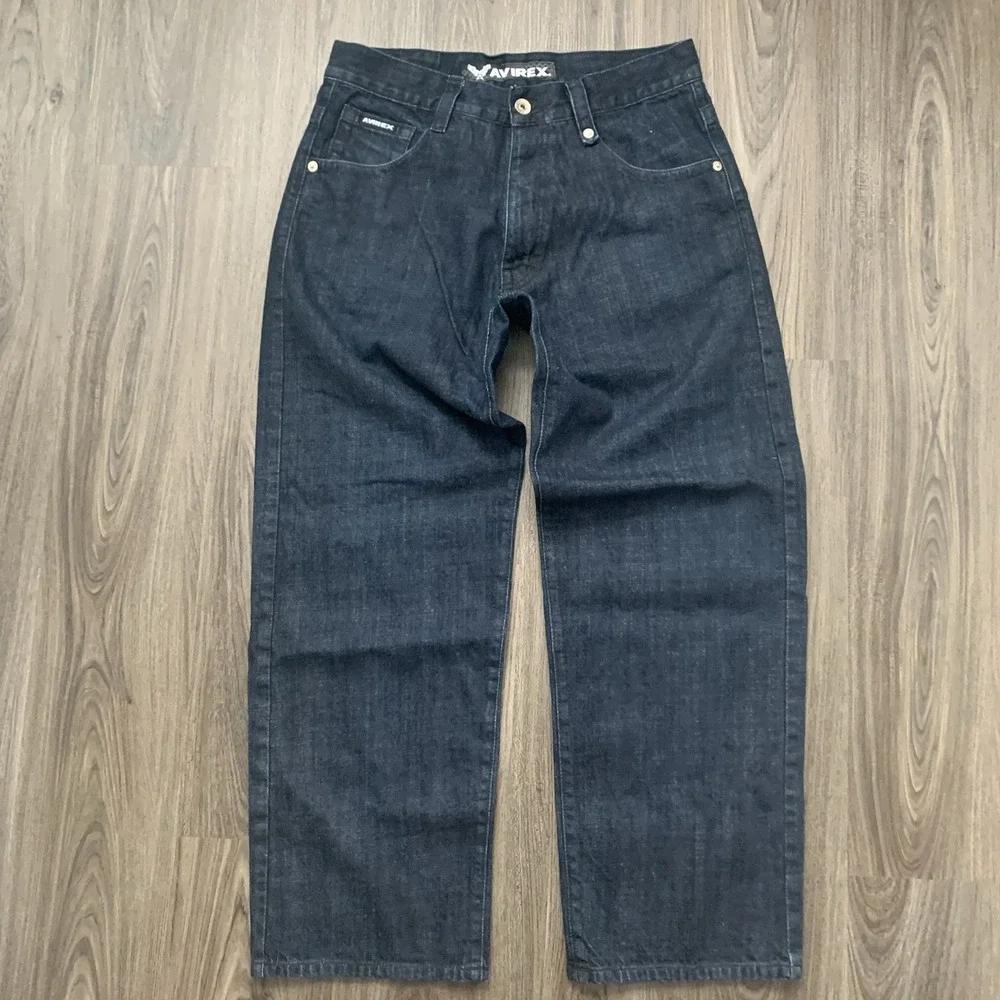 Avirex Jeans Blue‎ Relaxed Baggy Denim Dark Wash Mens 36x34*(34x31) Y2K Skater